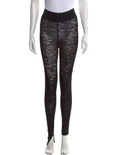 Pre-owned Maria Mcmanus Lace Pattern Skinny Leg Pants In Black