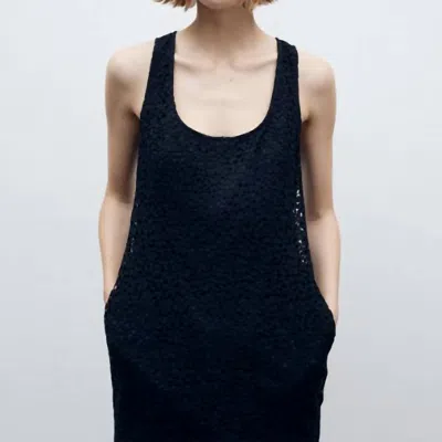 Maria Mcmanus Lace Tank Cocoon Dress In Black