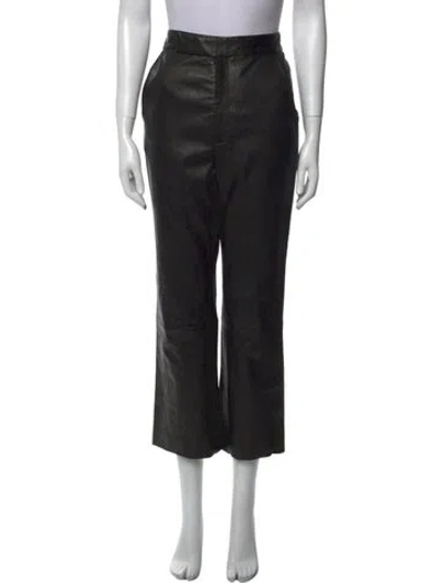 Pre-owned Maria Mcmanus Lambskin Wide Leg Pants In Black