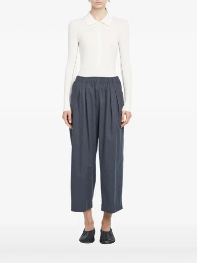 Maria Mcmanus Long-sleeve Button Polo Top In White