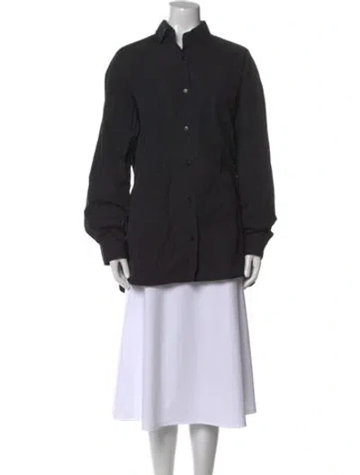 Pre-owned Maria Mcmanus Long Sleeve Button-up Top In Black