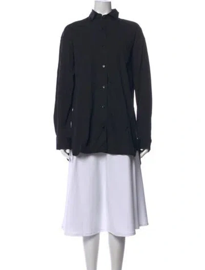 Pre-owned Maria Mcmanus Long Sleeve Button-up Top In Black