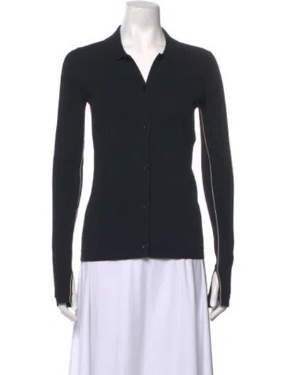 Pre-owned Maria Mcmanus Long Sleeve Button-up Top In Black