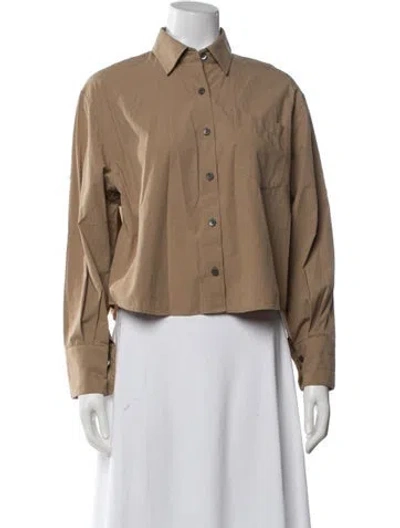 Pre-owned Maria Mcmanus Long Sleeve Button-up Top In Neutrals