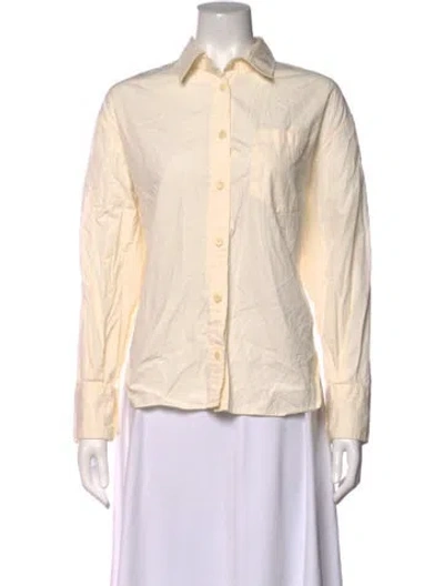 Pre-owned Maria Mcmanus Long Sleeve Button-up Top In Neutrals