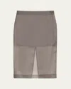 Maria Mcmanus Low Rise Sheer Skirt In Steele Grey