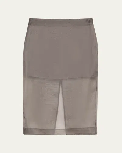 Maria Mcmanus Low Rise Sheer Skirt In Steele Grey