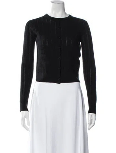 Pre-owned Maria Mcmanus Merino Wool Crew Neck Sweater In Black