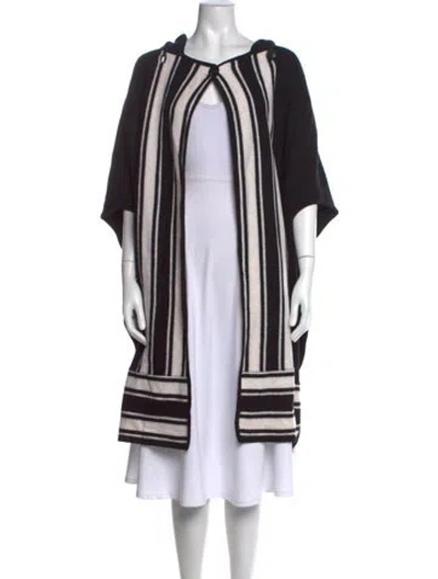Pre-owned Maria Mcmanus Merino Wool Striped Sweater In Black