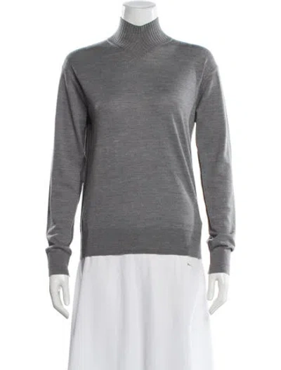 Pre-owned Maria Mcmanus Merino Wool Turtleneck Sweater In Gray