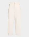 Maria Mcmanus Mid-rise Barrel-leg Crop Jeans In Snow White