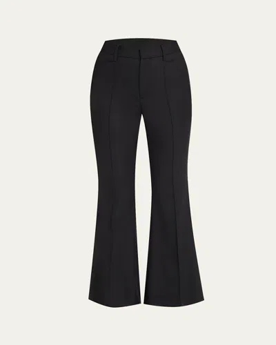 Maria Mcmanus Mid Rise Flared 28 Wool Pants In Black