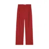 Maria Mcmanus Mid-rise Pleat-front Trouser In Hunting Red