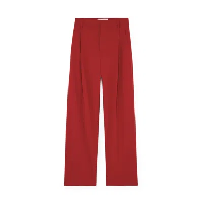 Maria Mcmanus Mid-rise Pleat-front Trouser In Hunting Red