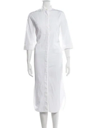 Pre-owned Maria Mcmanus Midi Length Dress In White