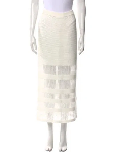 Pre-owned Maria Mcmanus Midi Length Skirt In White