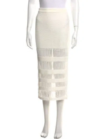 Pre-owned Maria Mcmanus Midi Length Skirt In White