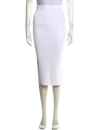 Pre-owned Maria Mcmanus Midi Length Skirt In White