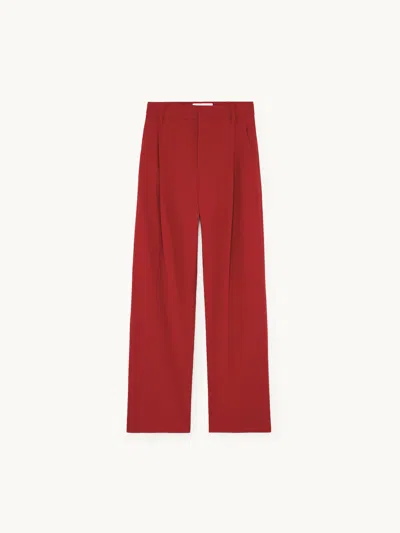 Maria Mcmanus Mid-rise Pleat-front Trouser Hunting Red 2
