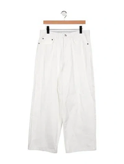 Pre-owned Maria Mcmanus Mid-rise Wide Leg Jeans In White