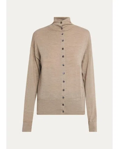 Maria Mcmanus Mock-neck Wool Cardigan In Hpb