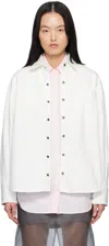 Maria Mcmanus Off-white Oversized Snap Denim Shirt In Snow White