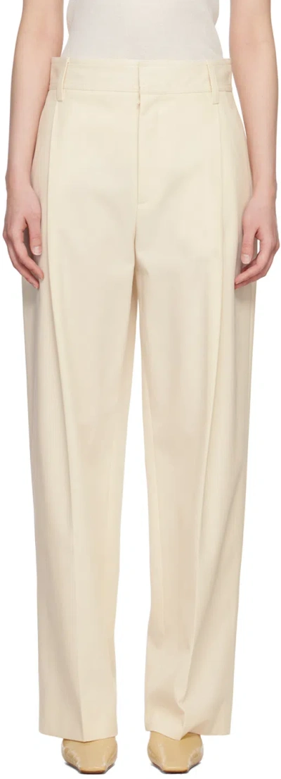 Maria Mcmanus Off-white Pleated Trousers In Ivory
