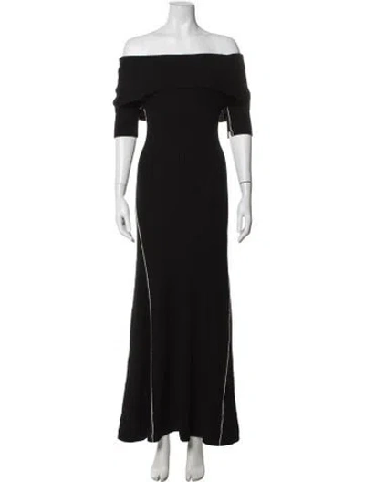 Pre-owned Maria Mcmanus Off-the-shoulder Long Dress In Black