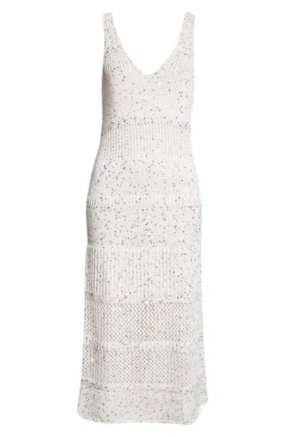 Maria Mcmanus Openwork Sequin Midi Jumper Dress In Creama