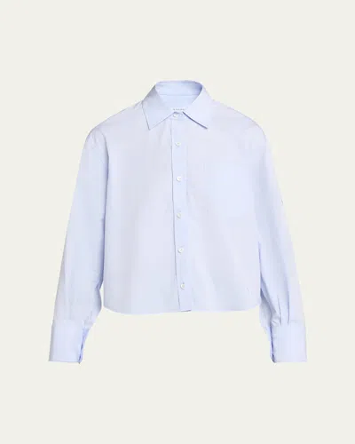 Maria Mcmanus Organic Cotton Cropped Button-down Shirt In Blue