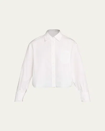 Maria Mcmanus Organic Cotton Cropped Button-down Shirt In White