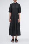 Maria Mcmanus Panel Midi Shirt Dress In Black In Black