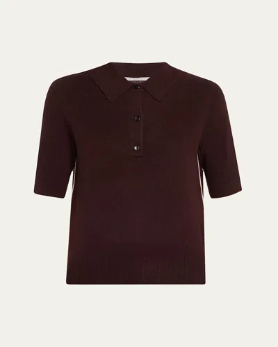 Maria Mcmanus Petite Polo Cashmere Top In Black Cherry