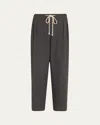 Maria Mcmanus Pinstripe Cosy Drawstring Wool Pants In Charcoal Pinstripe