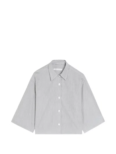 Maria Mcmanus Pinstripe-pattern Cropped Shirt In White