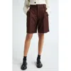 Maria Mcmanus Pleat Front Tailored Shorts In Bitter Chocolate
