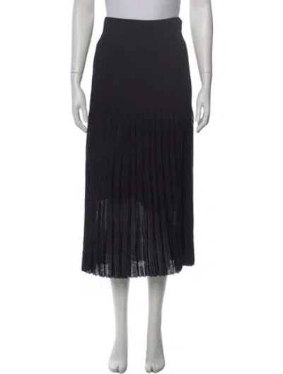 Pre-owned Maria Mcmanus Pleated Accents Midi Length Skirt In Black