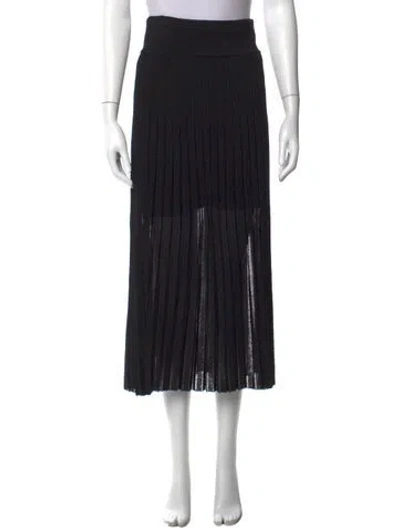 Pre-owned Maria Mcmanus Pleated Accents Midi Length Skirt In Black