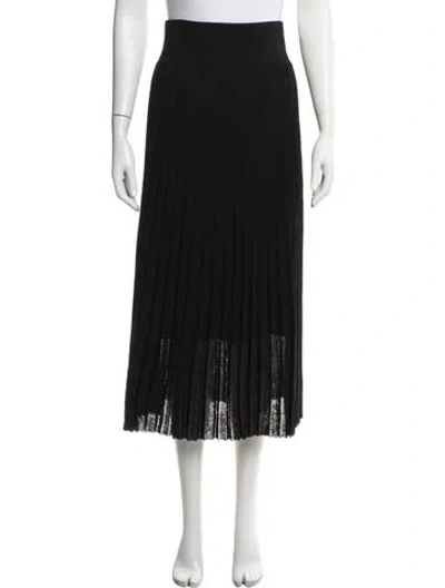 Pre-owned Maria Mcmanus Pleated Accents Midi Length Skirt In Black