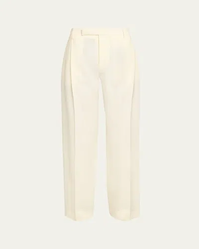 Maria Mcmanus Pleated Straight-leg Trousers In Neutral