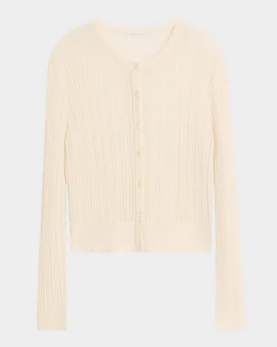 Maria Mcmanus Pointelle Knit Petite Cardigan In White