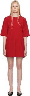 Maria Mcmanus Red T-shirt Cocoon Minidress In Red Apple