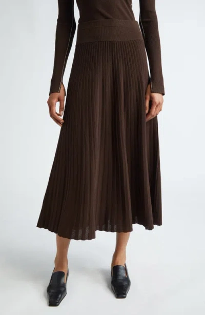 Maria Mcmanus Rib Midi Sweater Skirt In Chocolate