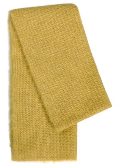 Maria Mcmanus Ribbed-knit Alpaca-blend Scarf In Yellow