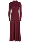 Maria Mcmanus Ribbed Merino Wool Maxi Dress In Burgundy