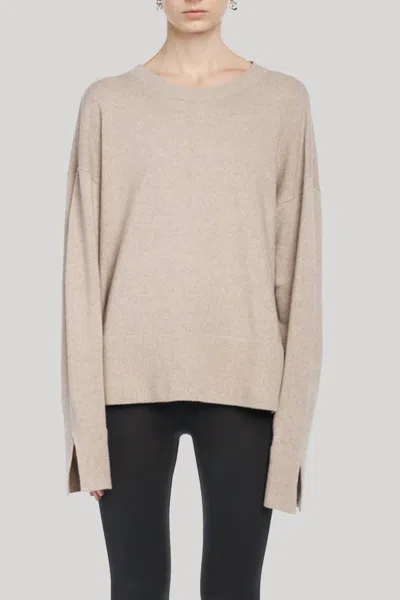 Maria Mcmanus Ribbon Back Crew Sweater In Stone In Neutral