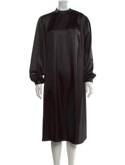 Pre-owned Maria Mcmanus Satin Knee-length Dress In Black