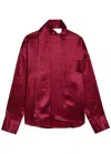 Maria Mcmanus Scarf-effect Satin Blouse In Red