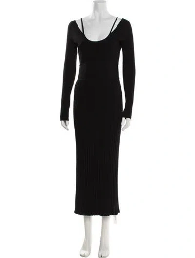 Pre-owned Maria Mcmanus Scoop Neck Long Dress In Black
