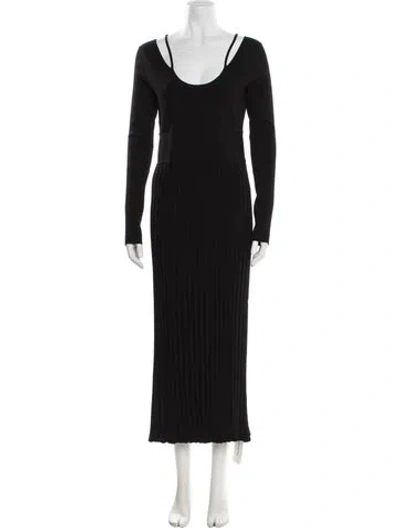 Pre-owned Maria Mcmanus Scoop Neck Long Dress In Black